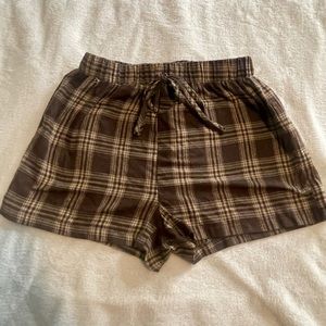 Plaid Knot Waist Shorts